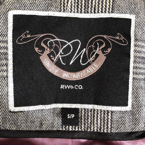 EUC RW&Co Black and Gray Cotton Plaid Coat Size S - Picture 10 of 14